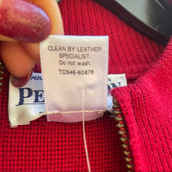 NWT Pendleton red wool and leather zip up jacket size M - Picture 13 of 15